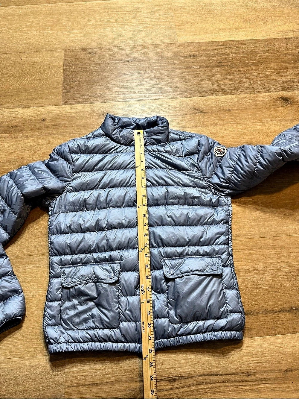 Moncler Longue Saison Puffer Jacket in Blue Size 2 Like New - Picture 14 of 16